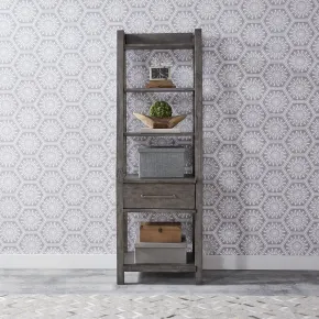 Liberty Furniture 406-HO201 Modern Farmhouse - Leaning Bookcase - Dusty Charcoal