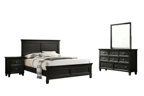 New Classic 02-044B-14N New Classic 02-044B-14N Tamarack - 6/6 King 4 Piece Bedroom Set (Bed, Dresser, Mirror, Nightstand) - Black