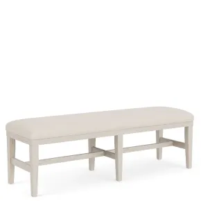Riverside Furniture 79455 Glenndale - Upholstered Dining Bench - Aged White / Wheat