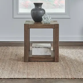 Liberty Furniture 449-OT1021 Liberty Furniture 449-OT1021 Broadmore - Square Chairside Table - Cobblestone Brown