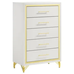 Coaster Fine Furniture 224735 Lucia - 5-Drawer Bedroom Chest - White