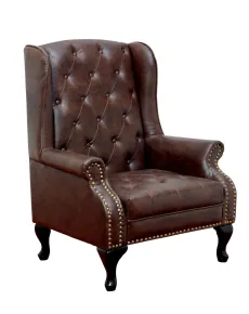 Furniture of America CM-AC6801BR Vaugh - Accent Chair - Rustic Brown