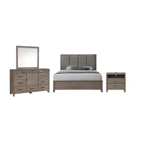 New Classic 00-B3412-24N New Classic 00-B3412-24N Harrisburg - 6/0 Western King 4 Piece Bedroom Set (Bed, Dresser, Mirror, Nightstand) - Walnut