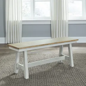 Liberty Furniture 62WH-C9000B Liberty Furniture 62WH-C9000B Lindsey Farm - Backless Bench - Weathered White & Sandstone