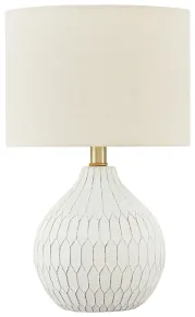 Ashley Furniture L180094 Wardmont - Ceramic Table Lamp  - White