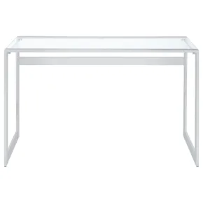CoasterEssence 800746 Hartford - Glass Top Writing Desk - Chrome