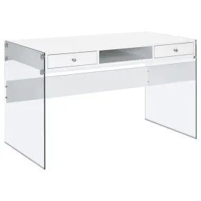 CoasterEveryday 800829 Dobrev - 2-Drawer Writing Desk - White High Gloss