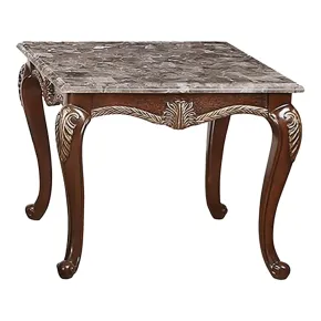 New Classic T1808-20 Palazzo Marina - Marble End Table - Dark Brown