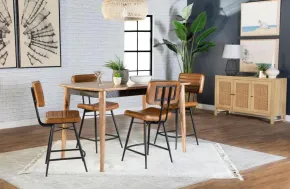 Coaster Fine Furniture 110578-S5C Partridge - 5 Piece Counter Dining Set - Sheesham And Camel