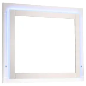 CoasterEssence 203504LED Felicity - Wood LED Dresser Mirror - White High Gloss