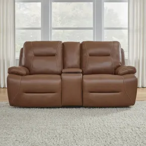 Liberty Furniture 7008SD-23P Cameron - Loveseat With Console P3 & ZG - Dakota Saddle