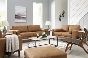 Ashley Furniture 41002/38/35/20/14 Ashley Furniture 41002/38/35/20/14 Telora - 4 Pc. - Sofa, Loveseat, Chair, Ottoman - Caramel