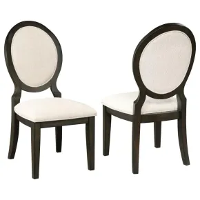 CoasterEssence 115102 Twyla - Oval Back Dining Side Chair (Set of 2) - Dark Cocoa