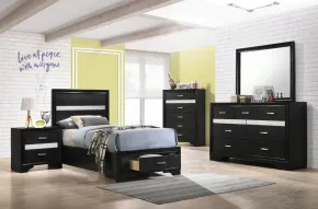CoasterEveryday 206361T-S5 Miranda - 5 Piece Twin Storage Bedroom Set - Black