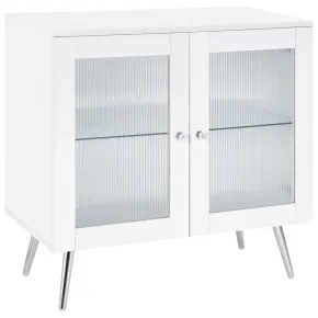 Coaster Fine Furniture 950396 Nieta - 2 Door Engineered Wood Accent Cabinet - White High Gloss