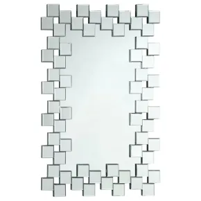 CoasterEssence 901838 Pamela - Rectangular Frameless Wall Mirror - Silver