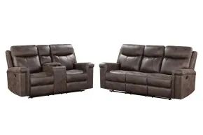 New Classic 20-U1798-2NP Quade - 2 Piece Manual Sofa & Loveseat - Dark Brown