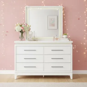 Liberty Furniture 781-YBR-DM Liberty Furniture 781-YBR-DM Reflections - Dresser & Mirror - Pearl White
