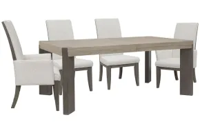 Pulaski Furniture P402240-KIT85 Pulaski Furniture P402240-KIT85 Anderson Park - Leg Dining Table With 2 Upholstered Side Chairs, 2 Upholstered Arm Chairs - Moose Trail / Frontier Brown