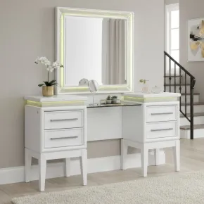 Liberty Furniture 781-BR35 Reflections - Vanity Desk - Pearl White & Rhinestone