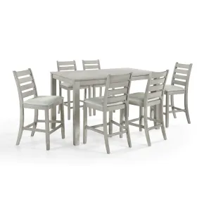 New Classic 40-D1652C-6C New Classic 40-D1652C-6C Pascal - Counter Dining Table With 6 Chairs - Driftwood