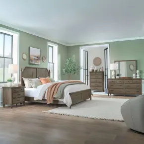 Liberty Furniture 866-BR-QPBDMCN Liberty Furniture 866-BR-QPBDMCN Hickory Grove - 5 Piece Bedroom Set (Queen Panel Bed, Dresser & Mirror, Chest, Night Stand) - Heirloom Brown