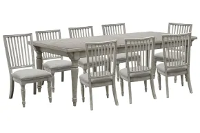 Pulaski Furniture P091240-KIT9 Pulaski Furniture P091240-KIT9 Madison Ridge - Extendable Leg Dining Table With 8 Side Chairs - Bluff Gray