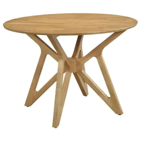 CoasterEveryday 108440 Elowen - Round Solid Wood Dining Table - Light Walnut