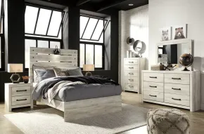 Ashley Furniture B192/31/36/87/84/86/92(2) Ashley Furniture B192/31/36/87/84/86/92(2) Cambeck - 7 Pc. - Dresser, Mirror, Full Panel Bed, 2 Nightstands - Whitewash