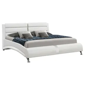 CoasterEssence 300345KE Jeremaine - Upholstered Eastern King Sleigh Bed - White