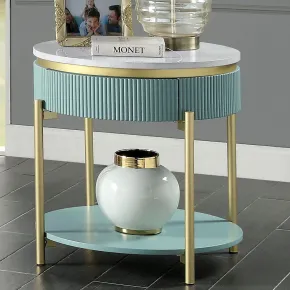 Furniture of America CM4412GR-E Koblenz - End Table - Light Teal