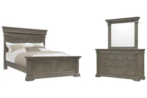 Pulaski Furniture P413-BR-K3-KIT3 Pulaski Furniture P413-BR-K3-KIT3 Madison Ridge - King Panel Bed And Drawer Dresser With Mirror - Natural Bark