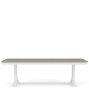 Riverside Furniture 37253 Cora - Trestle Dining Table - Cloud / Fog