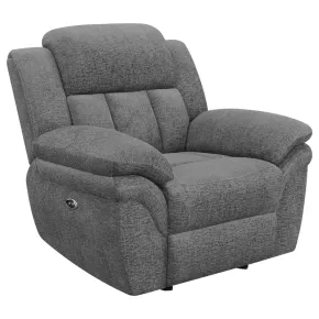 CoasterEssence 609543P Bahrain - Upholstered Power Glider Recliner - Charcoal