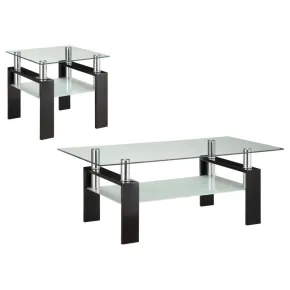 Coaster Fine Furniture 702288-S2 Dyer - 2 Piece Rectangular Coffee And End Table Set - Black