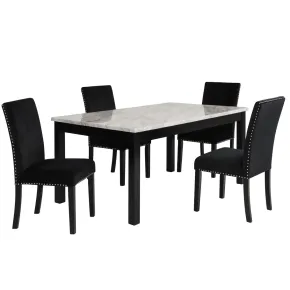 New Classic 40-400-D4C New Classic 40-400-D4C Celeste - Dining Table With 4 Chairs - Black / White