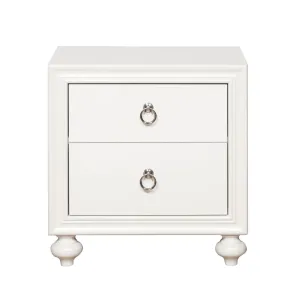 Samuel Lawrence Furniture S458-450 Bella White - Kids 2-Drawer Usb Charging Nightstand - White