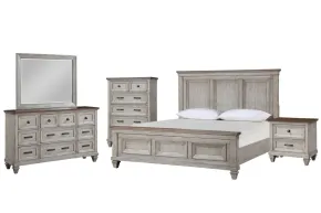 New Classic 00-2114-15C New Classic 00-2114-15C Mariana - 6/6 Eastern King 5 Piece Bedroom Set (Bed & Dresser & Mirror & Chest & Nightstand) - Gray