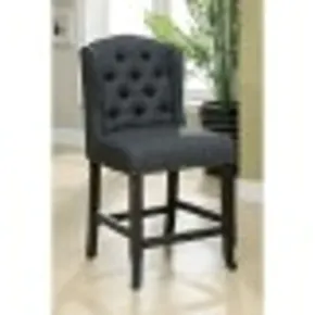 Furniture of America CM3324BK-GY-PCW-2PK Sania - Counter Height Wingback Chair (Set of 2) - Antique Black / Gray
