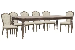 Pulaski Furniture P412240-KIT13 Pulaski Furniture P412240-KIT13 Saddle Creek - Extendable Leg Dining Table With 6 Upholstered Side Chairs - Timber Brown