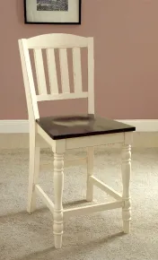 Furniture of America CM3216PC-2PK Harrisburg - Counter Height Chair (Set of 2) - Vintage White / Dark Oak