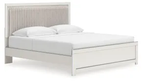 Ashley Furniture PCB3381B8 Ashley Furniture PCB3381B8 Zuraleus - King Upholstered Panel Platform Bed With Roll Slats - White