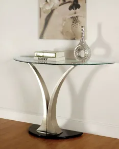 Furniture of America CM4727S Valo - Sofa Table - Satin Plated / Black