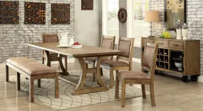 Furniture of America CM3829T-TABLE Gianna - 9Dining Table - Rustic Oak / Brown