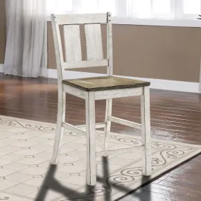 Furniture of America CM3289BR-PC-2PK Dakota - Counter Height Chair (Set of 2) - Antique White / Ash Brown
