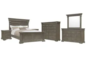 Pulaski Furniture P413-BR-K3-KIT6 Pulaski Furniture P413-BR-K3-KIT6 Madison Ridge - King Panel Bed, 2 Nightstands, Drawer Dresser With Mirror And Master Chest - Natural Bark