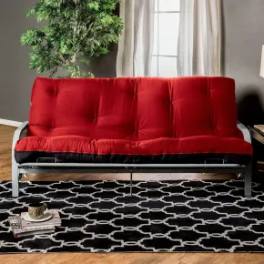 Furniture of America FP-2415BR Plosh - Futon Mattress With Inner Spring - Red / Black
