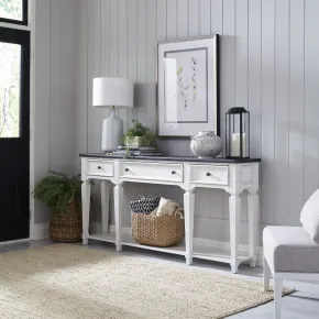 Liberty Furniture 417-AT72 Allyson Park - Hall Table - Wirebrushed White / Charcoal