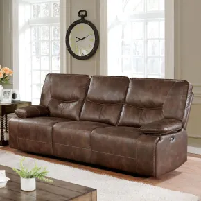 Furniture of America CM6228BR-SF Chantoise - Power Motion Sofa - Brown