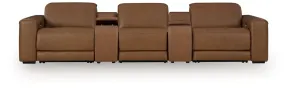 Ashley Furniture PCU10700S10 Ashley Furniture PCU10700S10 Magic Man - 5-Piece Power Reclining Sectional With 2 Consoles - Caramel